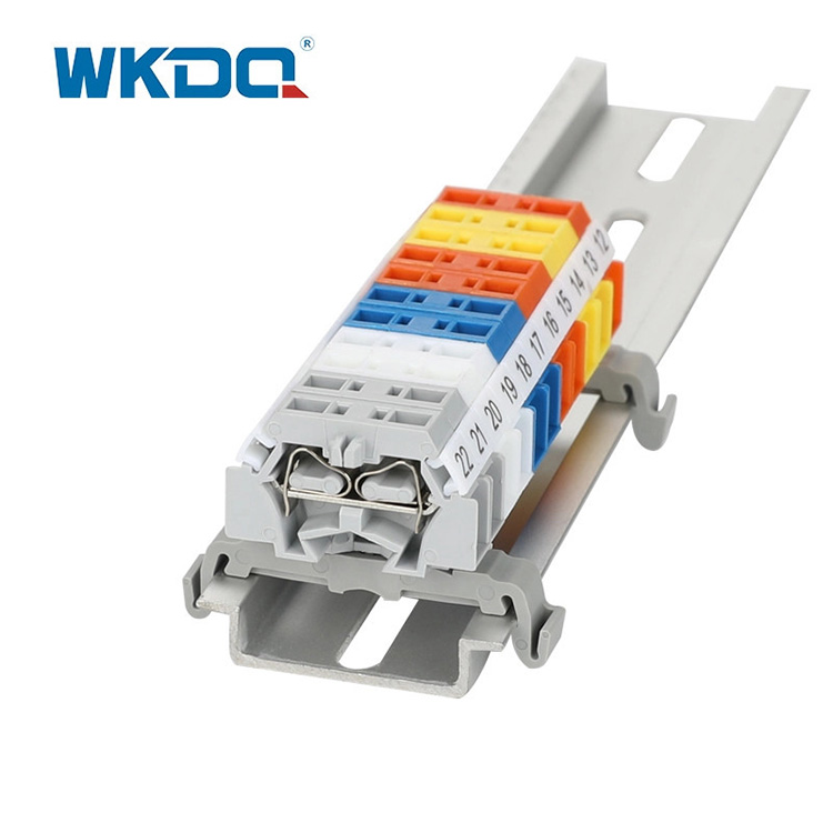 ขั้วต่อเทอร์มินัลบล็อกชนิดสปริง 260-301B Snap In Mounting Screwless 2 ตัวนำประหยัดเวลาสีเทาคุณภาพสูง