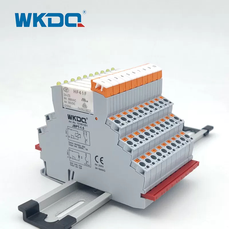 รีเลย์บล็อกขั้วต่อโซลิดสเตต DC แบบบางพิเศษ BPT Intermediate Din Rail Relay