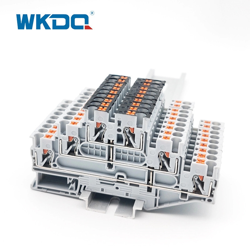 ราง DIN NS 35 Push In Connection Terminal Blocks ประเภทการเชื่อมต่อระหว่างกัน