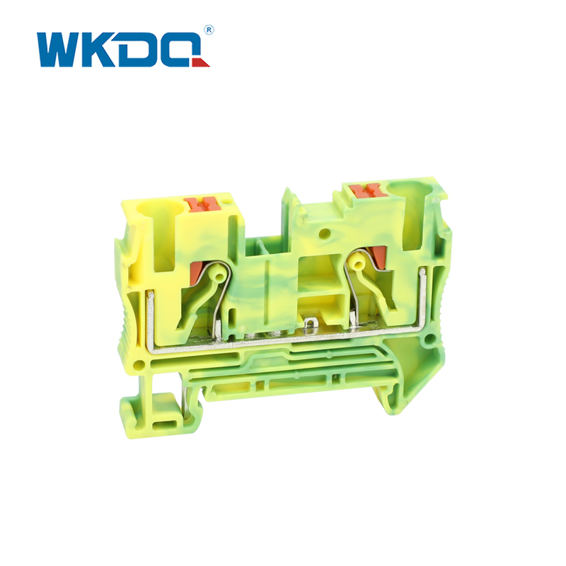 JPT 6-PE Push In Terminal Block Connector PT ฟีดผ่านการต่อสายดินป้องกัน PE Modular สีเขียวและสีเหลือง