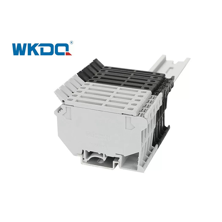 JUK 5-HESI Screw Terminal Block Connector Uk Series Rail Type สีเทาและสีดำ