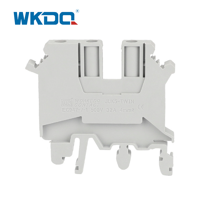 JUK5 TWIN Din Rail Power Terminal Block ทองเหลืองและวัสดุโลหะเหล็ก