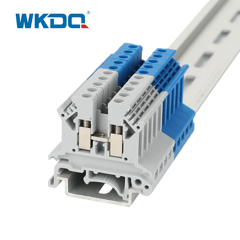 ไนลอน PA66 2.5 มม. สกรูราง Din Rail Terminal Block 800V 32A