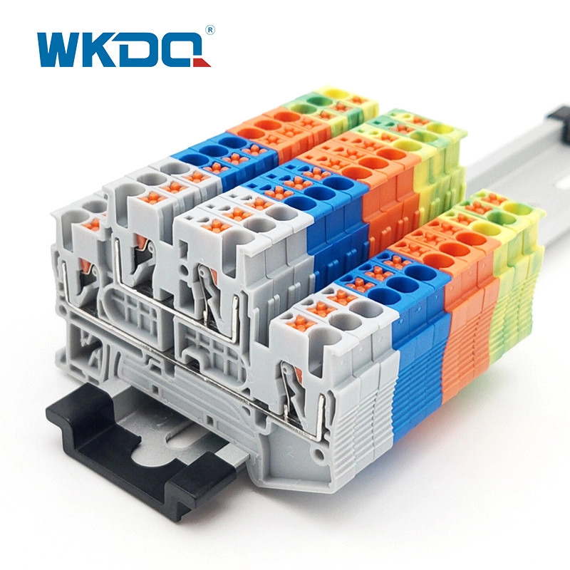 ฟีดการเชื่อมต่อแบบพุชเข้าผ่านแผงขั้วต่อแบบติดราง Din มาตรฐาน IEC 60947-7-1